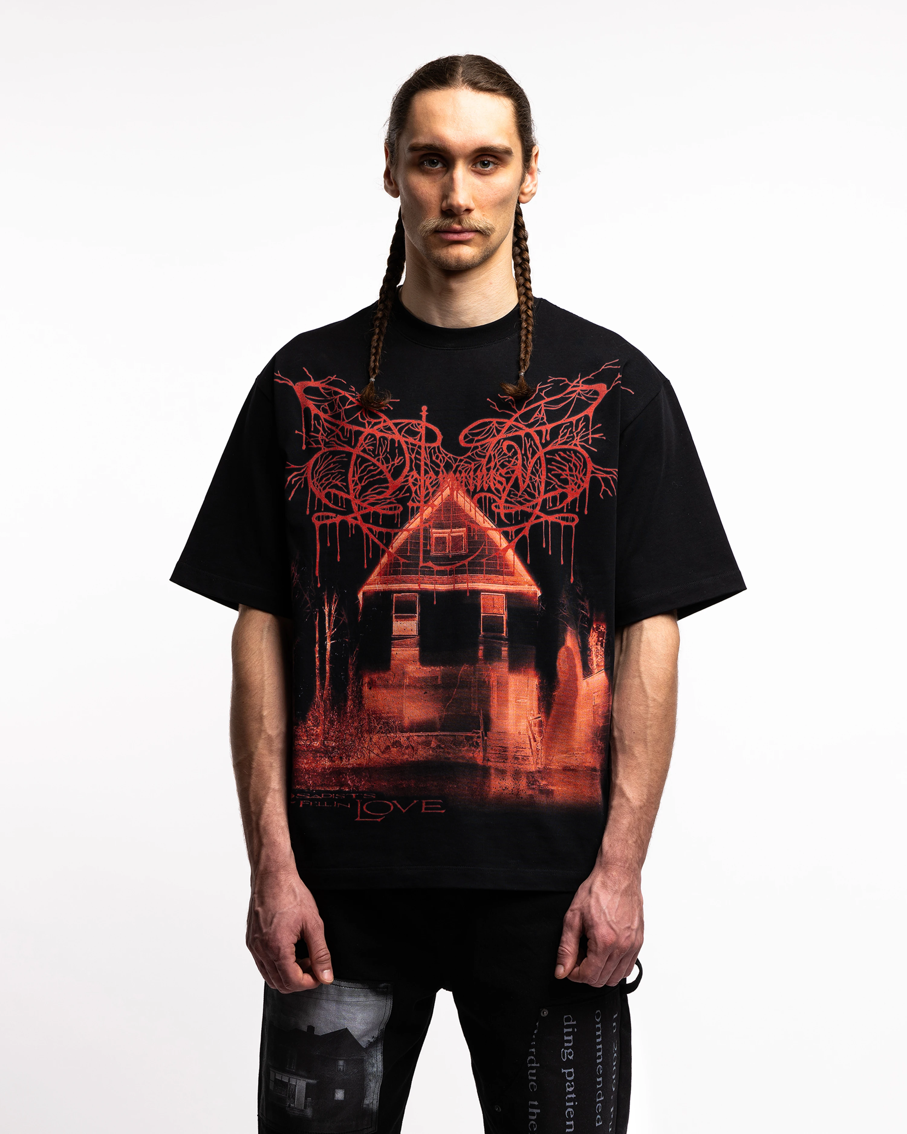 2 Sadists T-Shirt on model zoomed front